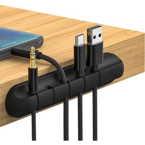 Cable Organizer Silicone USB Cable Winder Desktop Tidy Management Clips Cable Holder for Mouse Headphone Headset Wire Organizer