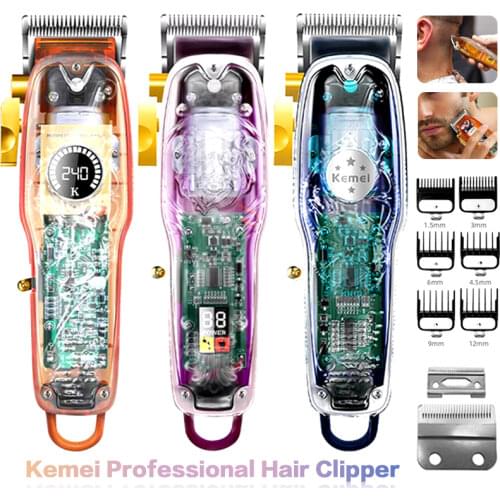 Kemei Hair Clipper Professional Trimmer for Men Hair Cutting Machine Cordless Trimmer LCD Display Barber Clipper Styling Tools 5
