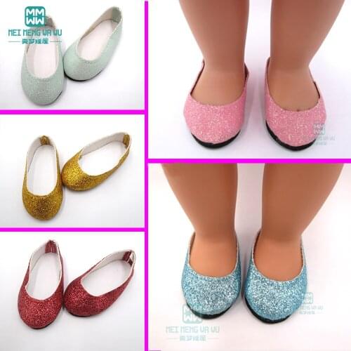 7.5cm MIMI doll Shoes for 45cm American doll and new born doll Accessories glossy flat shoes