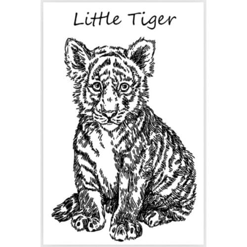 Little Tiger Transparent Clear Silicone Stamp Seal DIY Scrapbooking Coloring Diary Accessories Stencil Decor Painting Template
