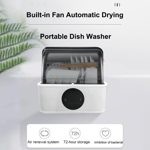 4sets Mini Dish Washer 3 In 1 Portable Bowl Clean Machine Dinner Set Tableware Sterilizer For Home School Restaurant Hotel