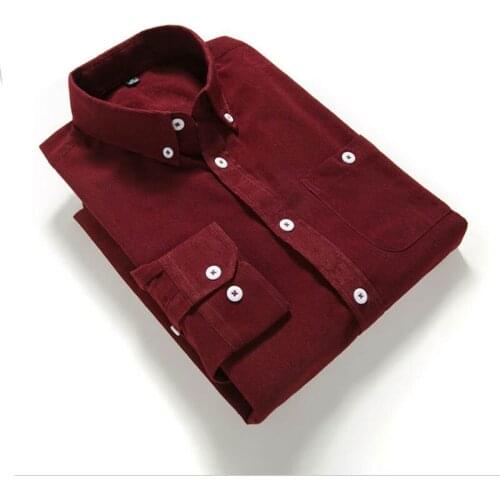 Men Autumn Winter Corduroy Shirts Camisa Masculina Male Corduroy shirtAutumn Winter Men Long Sleeve Cotton Casual Long SleevedPl