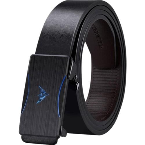 Men Belts Leather Ratchet Belts for Men Automatic Adjustable Buckle Gift for Boyfriend Business and Leisure Black 2020