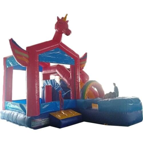 Unicorn Inflatable Bounce House Inflatable Combo Slide Bouncy Castle Jumper Inflatable Bouncer for sale