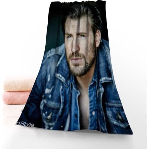 New Custom Chris Evans Towel Printed Cotton Face/Bath Towels Microfiber Fabric For Kids Men Women Shower Towels 70X140cm