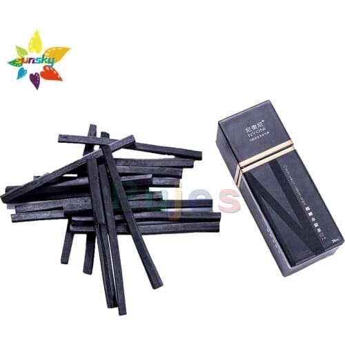 NYONI 20PCS Cotton willow charcoal strip art soft charcoal lead sketch carbon stick square willow charcoal art drawing supplies