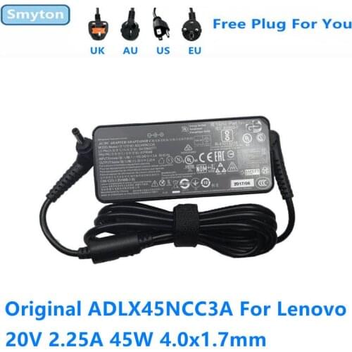 Original ADLX45NCC3A 45W AC Adapter Charger For Lenovo 20V 2.25A 4.0x1.7mm Laptop Power Supply Adapter