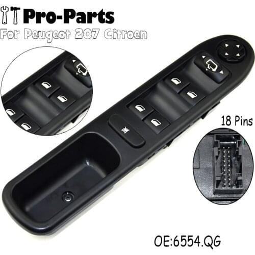 6554QG New Electric Power Master Window Control Switch For Peugeot 207 Citroen 6490.EH 6554.QF 6554.QG 96642444XT