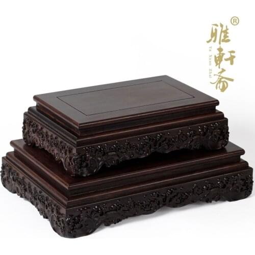 Zhai rosewood handicrafts base Stone Gallery ornaments ebony solid wood Buddha aquarium flowerpot base
