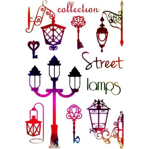 PANFELOU 11*16cm street lamp Transparent Clear Silicone Stamp/Seal DIY scrapbooking/photo album Decorative clear stamps sheets