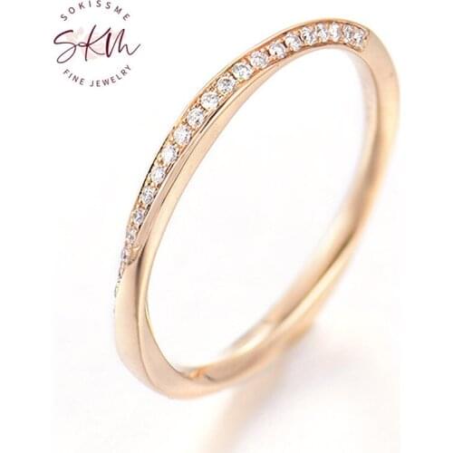 SKM Deliacte rings 18k rose gold diamond rings for women Vintage Engagement rings designer Anniversary Luxury Fine Jewelry