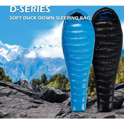 AEGISMAX D4 Series White Duck Down Mummy Camping Hiking Sleeping Bag Ultralight Outdoor Three Season Nylon Sleeping Bag