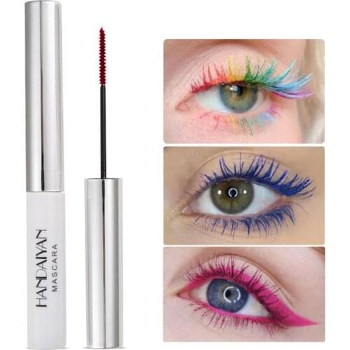 HANDAIYAN 12 Color Silk Fiber Eyelash Mascara Waterproof Eyelash Extension Curling Lengthen White Green Lashes Mascara Makeup