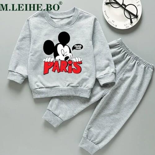 1-6Years Spring Baby Boys Clothing Sets Casual Cartoon Mickey Active T-shirt+Pant Kid Children Baby Toddler Boy Clothing Outwear