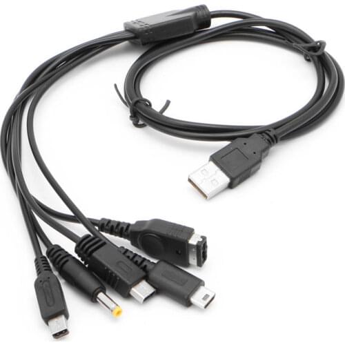 5 in 1 USB Charging Cable Charger For Nintendo GBA SP For WII U 3DS NDSL XL DSI PSP