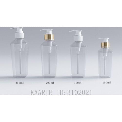 100ml150ml200ml250ml 30pcs Empty Clear Inverted Cone Lotion Pump Bottle,DIY White/Bright Gold Pump Cosmetic Press Shampoo Bottle