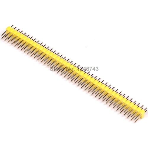 20PCS 2*40P double Row Needle Straight Needle Pitch 2.54mm Yellow