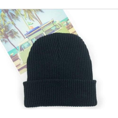 2021 New Unisex Beanie Hat Ribbed Knitted Cuffed Winter Hat Warm Short Beanie Solid Color Skullcap