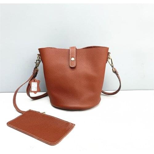 2021 Womens Leather Bucket Bag Long Shoulder Strap Little Hobo Messenger Crossbody Bag Fashion Handbag Bolsos Mujer For Women