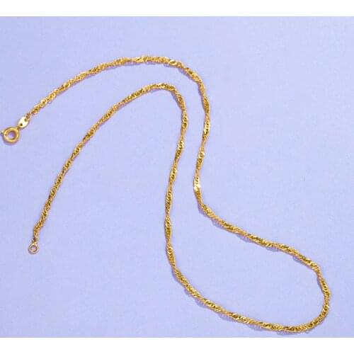 24K Gold Necklaces for Women Retro Simple Chain Gold Color Necklace Female Wedding Accessories for Women Fine Jewelry Collares