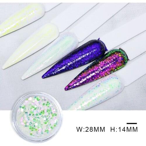 4 Boxes Aurora Sequins Nail Chunky Glitter Powder For Manicure Ultra-thin Sparkly Mermaid Flakes Design DIY Nail Art Accessories