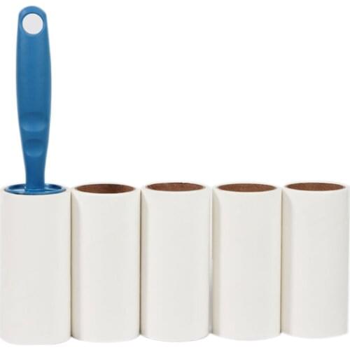 5pcs Sticky Paper Roller Super Sticky Clothes Lint Rolling Remover Sofa Curtain Fabric Pet Hair Dust Fuzz Removal Roller brush