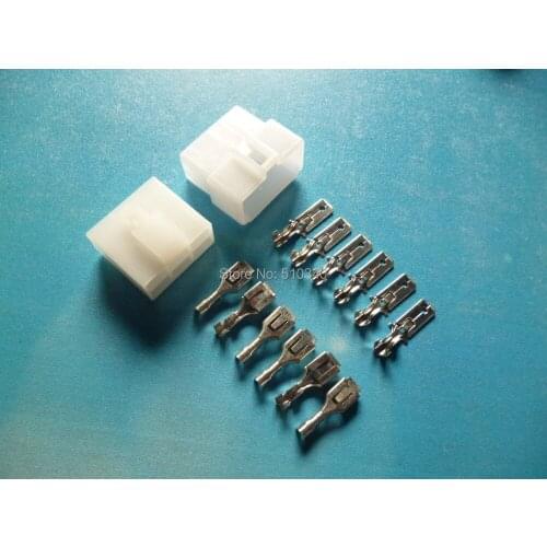 75 set total 1050pcs 6.3mm 6 Way/pin Electrical Connector Kits Male Female socket plug for Car Motorcycle