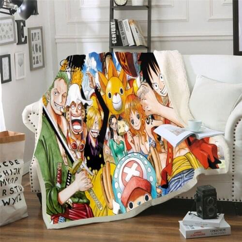 Anime One Piece Blanket Design Flannel Fleece Blanket Printed Sofa Warm Bed Throw Blanket Adult Blanket style-2