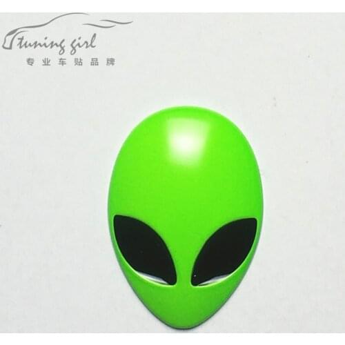 Car Stickers 3D Metal Alien ET Green Funny Creative Decals For Tail Auto Tuning Styling 5.3x3.7cm D15