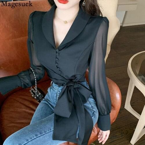 Autumn Fashion Woman Blouses and Shirts Elegant White Bow Long Sleeve Womens Shirt Women Tops Plus Size New Blusas Mujer 15746
