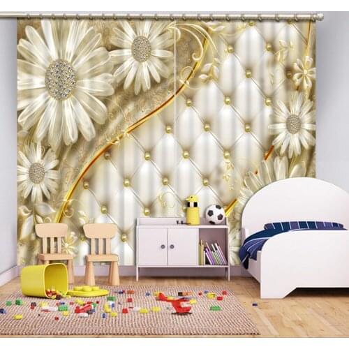Big flower curtains 3D Curtain Printing Blockout Polyester Photo Drapes Fabric For Room Bedroom Window