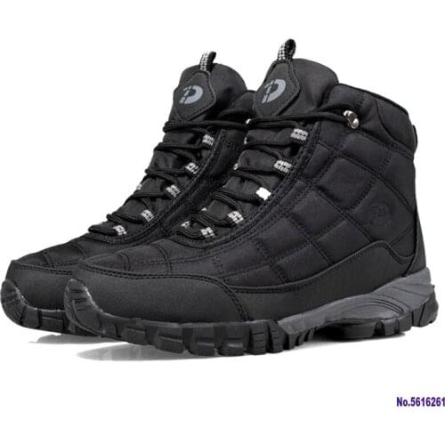 Quality Plus Velvet Mens Casual Shoes Winter Non-slip Warm Snow Boots With Fur Wear-resistant High-top Working Cotton Shoes Man