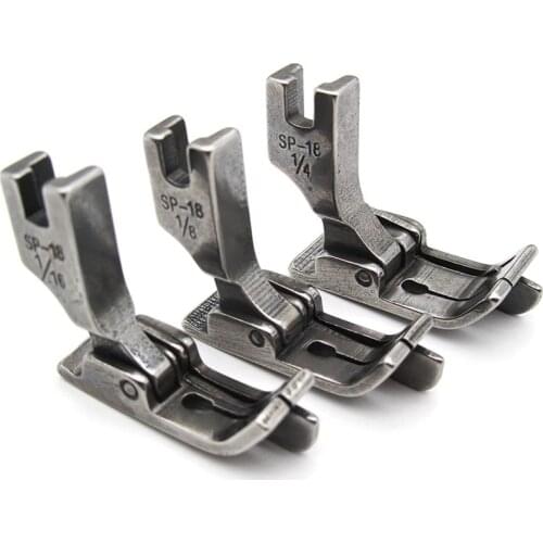 3PCS INDUSTRIAL SEWING MACHINE HINGED RIGHT GUIDE FEET For JUKI DDL-127, DDL-227, DDL-500 CONSEW 210,218,219#SP-18 1/16+1/8+1/4