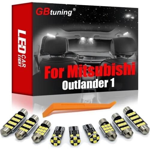 GBtuning Canbus LED Interior Light Kit 8PCS For Mitsubishi Outlander 1 2001-2006 Car Dome Auto Reading Room Lamp Accessories