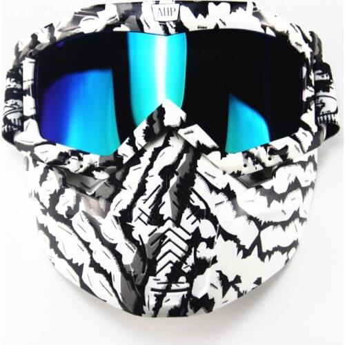 Cool Retro AHP Vintage Motorbike Helmet Mask Detachable Goggles Glass And Mouth Filter Perfect For Motos motorcycle Half Helmet