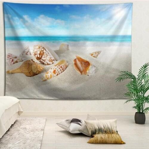Hot Selling Custom Beach shells Wall Tapestry Home Decorations Wall Hanging Tapestries For Living Room Bedroom More size