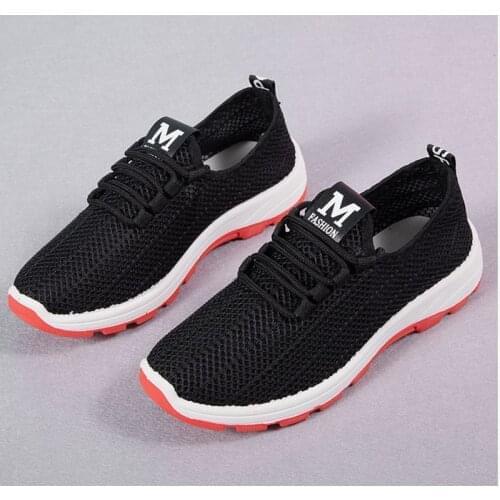Fashion Women Casual Shoes Damping Mesh Weaving Women Breathable Lace Up Shoes Women Fashion FemaleS Walking Shoes Size 36-40