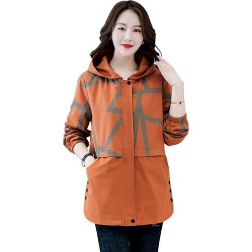 New 2021 Spring Autumn Women Trench Coat Mid-Length Middle-aged Mother Ladies Windbreaker Outerwear Lady Plus Size Outcoat