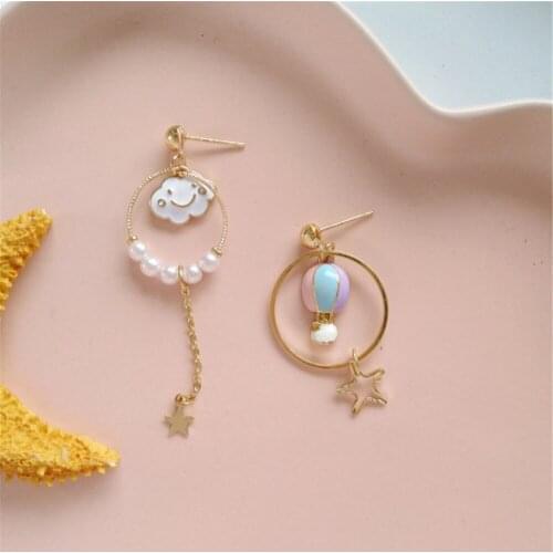NEW Cloud Balloon Eardrop Women Geometric Pearl Earring Shaking Long Circular Star Earrings, Jewelry Accessories
