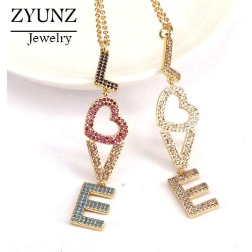 5PCS, New Arrival Love Letter Pendant Necklace Gold Color Name Jewelry Chain Chocker For Women Girls Birthday Wedding Party Gift