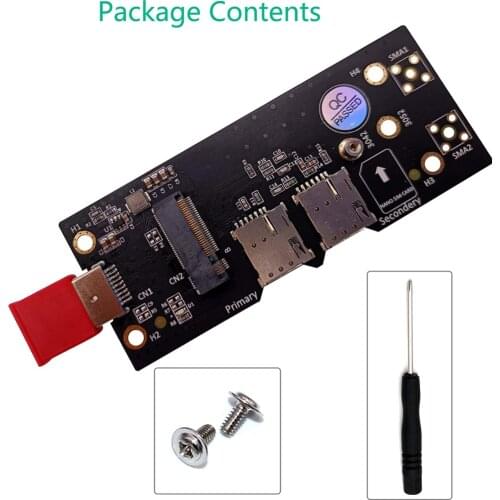 XT-XINTE for NGFF M.2 Key B to USB 3.0 Adapter Riser Card with Dual NANO SIM Card Slot for Connector for WWAN/LTE Module