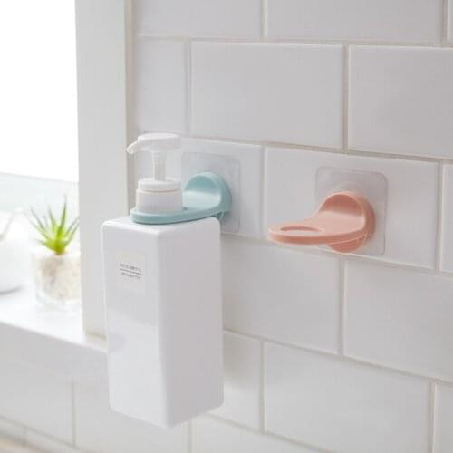 4Pcs/lot Plastic Self-Adhesive Wall Mounted Bathroom Bottle Holder Shower Gel Shampoo Hook Dispenser Storage Rack Organizer