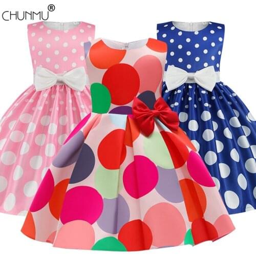 Girls Dress Flower Bowknot Kids Dresses For Girls Elegant Wedding Party Princess Dress New Year Children Clothing