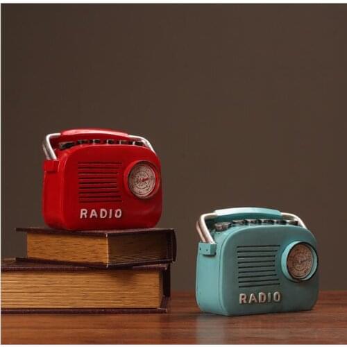 Mix Color Vintage Style Radio Model Coin Saver Antique looking Resin radio mold Money Box Resin Artcraft Coffee Bar decor