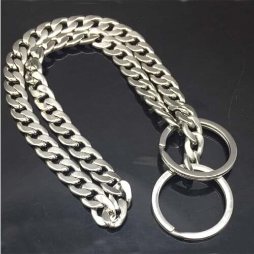 Dog Collar Gold Chain 10mm Wide 16"-24" Curb Cuban Rombo Link 316L Stainless Steel Wholesale Pet Jewelry