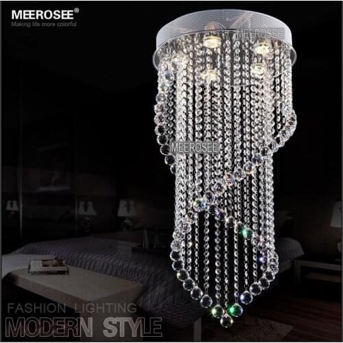 Large size Modern Crystal Ceiling Lamp Long lustres Crystal Light Fixture Cristal Lamp for Staircase Foyer Hallway Hotel MD6874