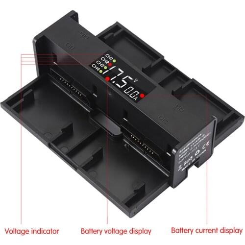 SUNNYLIFE For DJI Mavic 2 Pro Zoom Battery Charger 4 in 1 Portable Foldable Smart Charging Hub LED Screen for Mavic2 Drone