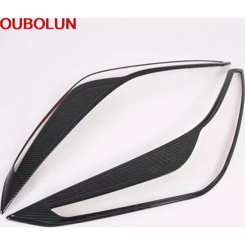 OUBOLUN For Toyota Prius 2019 2020 Car Front Head Light Lamp Headlight Decoration Sticker Cover Trim Interior Accessories ABS