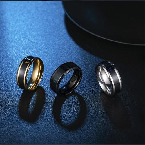Top Quality Personalized Stainless Steel Silver Gold Black Color Temperature Pattern Lord of the Ring Men Fashion Jewelry Gift