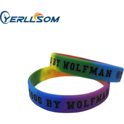 YERLLSOM 200pcs/lot Free Shipping Customized Personalized Printed Logo Segmented Silicone bracelets For Events Y060713